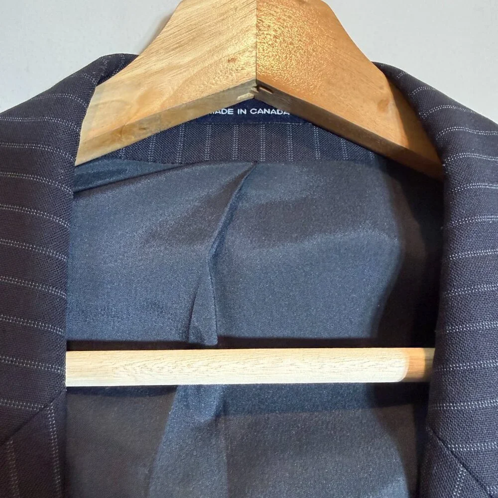 Ralph Lauren Pinstripe Wool Sport Coat Dinner Jacket Blazer Men's 46R* Black